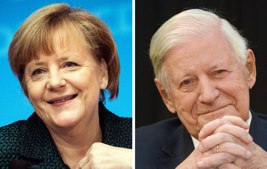 Deutsche bewundern Angela Merkel und Helmut Schmidt